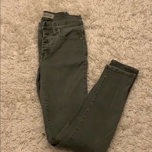 GREEN BUTTON FLY MADEWELL DENIM